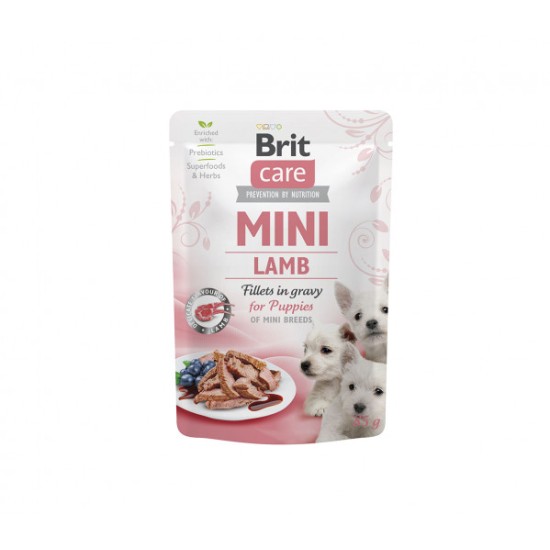 Brit Care Mini kons. šuniukams maišeliuose Puppy Lamb fillets in gravy  85g