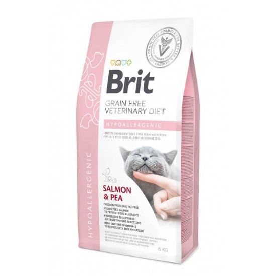 Brit GF Veterinary Diets Hypoallergenic sausas maistas katėms 0.4kg, 2kg, 5kg