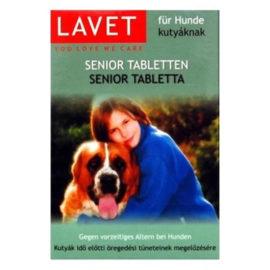 LAVET Senior tabletės vyresnio amžiaus šunims, 50tabl. (45g.)