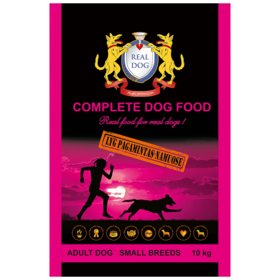 Real Dog Adult Small Breeds sausas maistas mažų veislių šunims su paukštiena 10kg