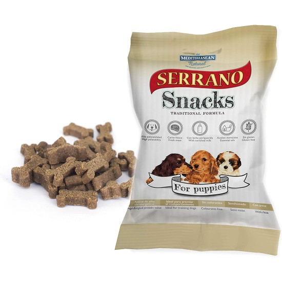 Serrano Snacks skanėstai Puppy natūralūs mėsos gabaliukai šuniukams nuo atjunkinimo 100 g
