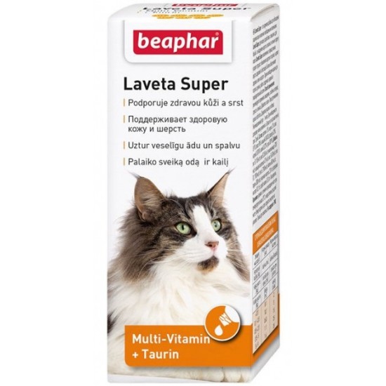 BEAPHAR LAVETA SUPER skysti vitaminai katėms, odos ir kailio priežiūrai, 50ml