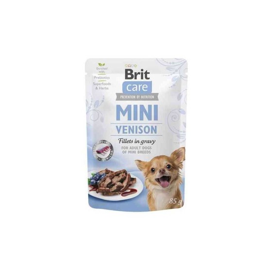 Brit Care Mini kons. šunims maišeliuose Venison fillets in gravy  85g