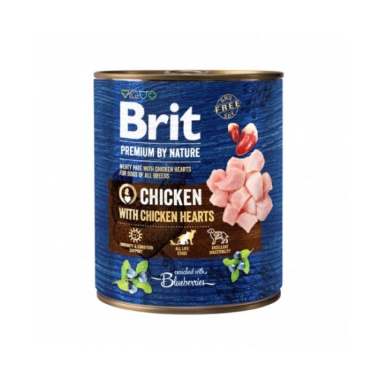 Brit Premium by Nature kons. šunims Chicken with Hearts 400g, 800g