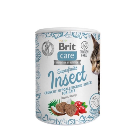Brit Care Cat Superfruits Insect skanėstai katėms su vabzdžiais, kokosais ir erškėtuogėmis 100g