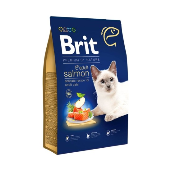 Brit Premium by Nature sausas maistas katėms su lašiša 0.3kg, 1.5kg, 8kg