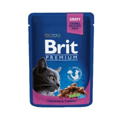 Brit Premium konservai katėms su vištiena ir kalakutiena 100g