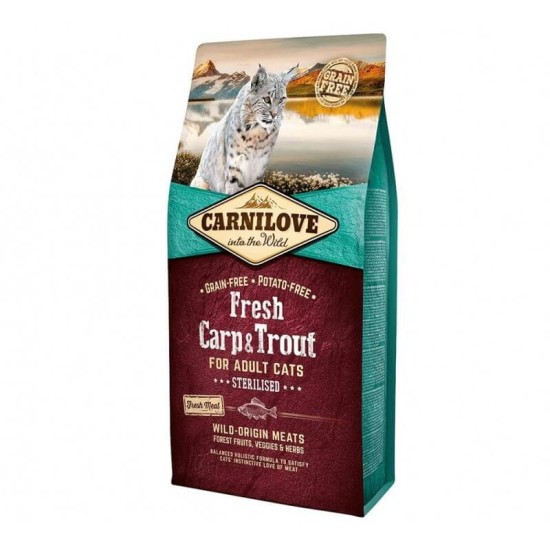 Carnilove Fresh Carp&Trout Sterilised for Adult Cat 0.4kg, 2kg, 6kg