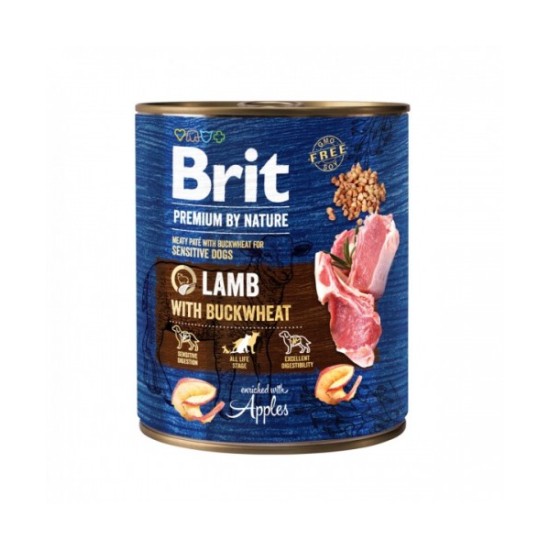 Brit Premium by Nature kons. šunims Lamb with Buckwheat  400g, 800g