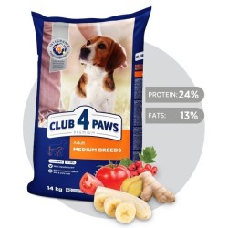 CLUB 4 PAWS Premium pilnavertis sausas ėdalas suaugusiems vidutinių veislių šunims,  14 kg, 2 kg