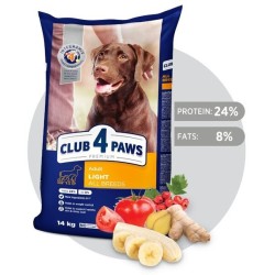 CLUB 4 PAWS Premium pilnavertis sausas ėdalas suaugusiems, visų veislių šunims svorio kontrolei „LIGHT“, 14 kg